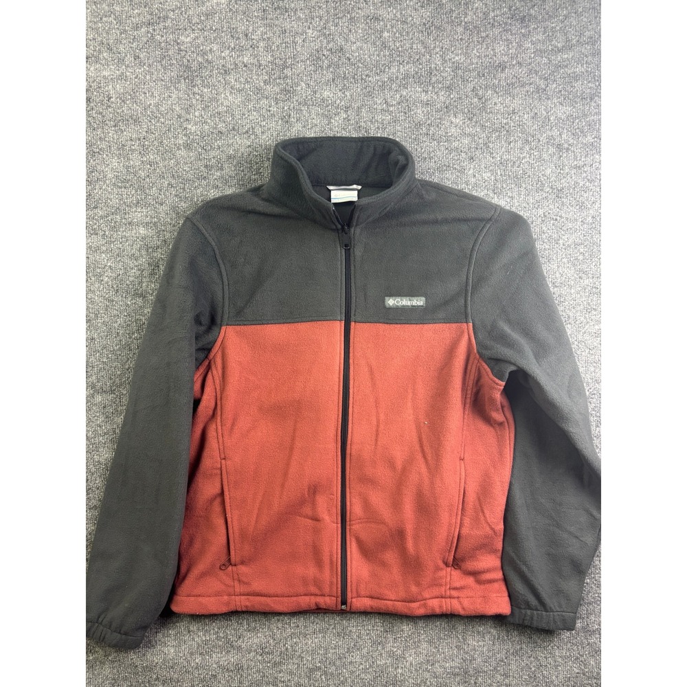 Columbia Steens Mountain Full Zip 2.0 Jacket Mens Size M Orange Gray Fleece